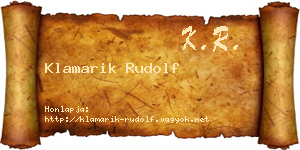 Klamarik Rudolf névjegykártya