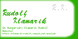 rudolf klamarik business card